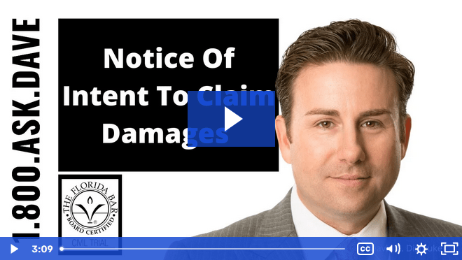 Notice of intent to claim damages