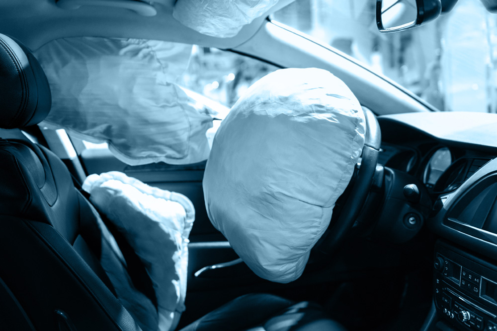 Modern car showing airbag inside